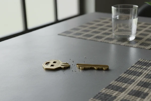 broken key on a table